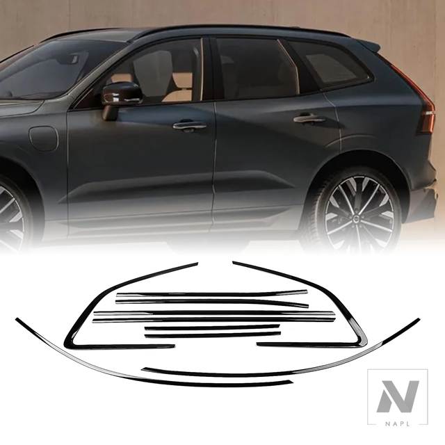 並行輸入品】VOLOV XC60 2018-2025用 外装ウィンドウトリム ウェザー 