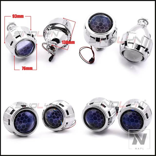 社外プロジェクターキット☆カバーブルー点灯☆ 並行輸入品】2.5インチバイキセノンプロジェクターレンズ H7 H4 ヘッド