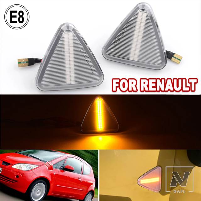 並行輸入品】2個 ルノーカングー II 2008-2013 ダイナミック LED