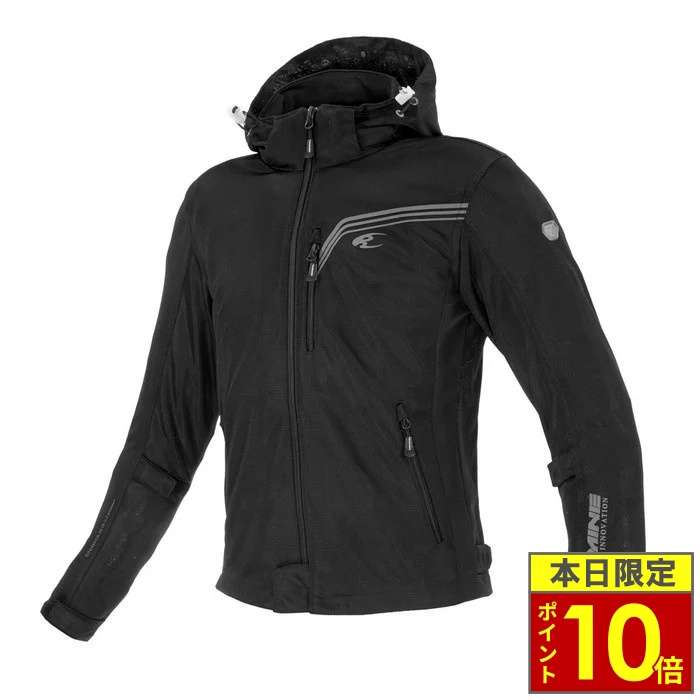 ＼ポイント10倍／ KOMINE コミネ JK-186 エニグマG2フルメッシュパーカ Black