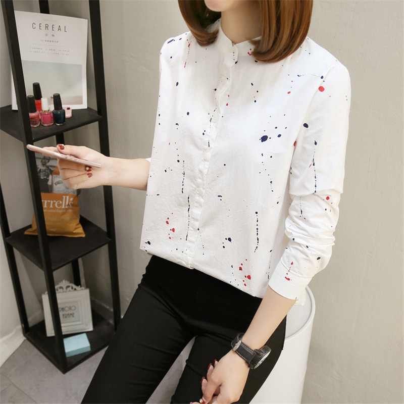 シャツ トップス ブラウス レディース 白 無地 春 長袖 リネン 大きいサイズ 綿麻混 コットン 白シャツ Uネック オフィス 秋 春 夏 品揃え豊富で