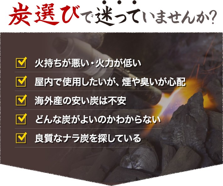 炭選びで迷っていませんか？良質なナラ炭をお探しのあなたへ