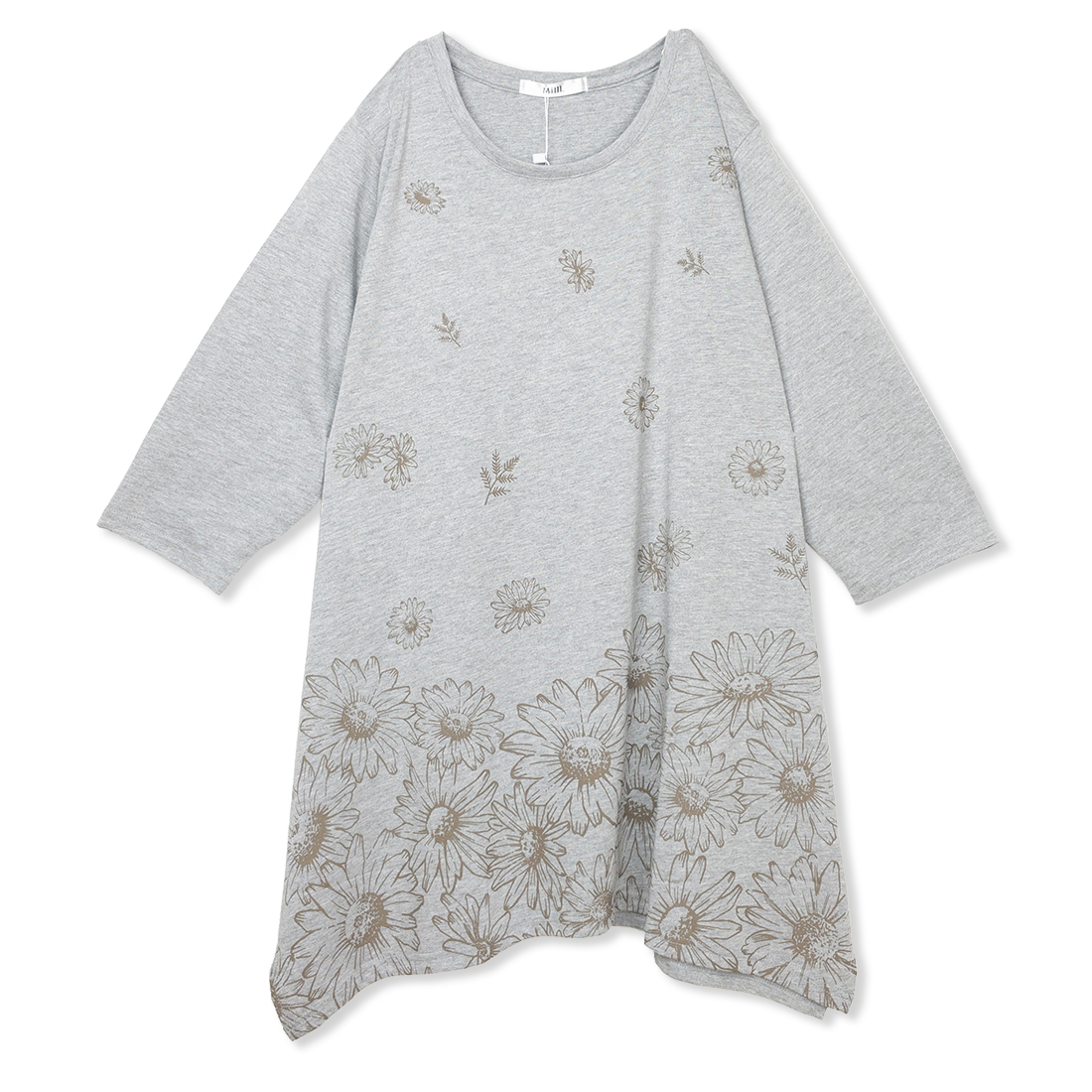 LEONARD 美品✨カンカン素材 花柄 Vネック チュニック 7分袖 38 LEONARD 美品✨カンカン素材 花柄 Vネック チュニック 7分袖 38