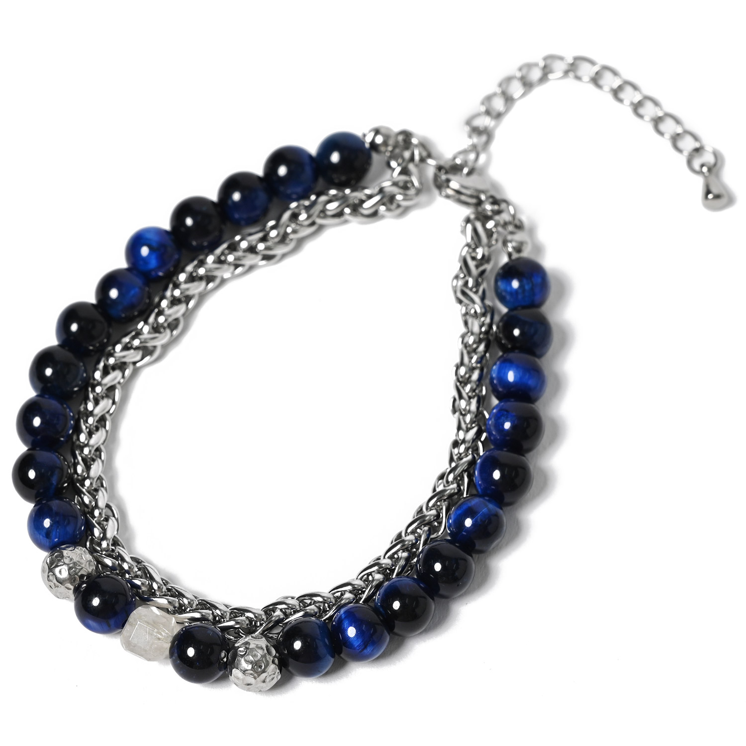 数珠 ブレスレット メンズ 天然石 チェーン つけっぱなし ペア