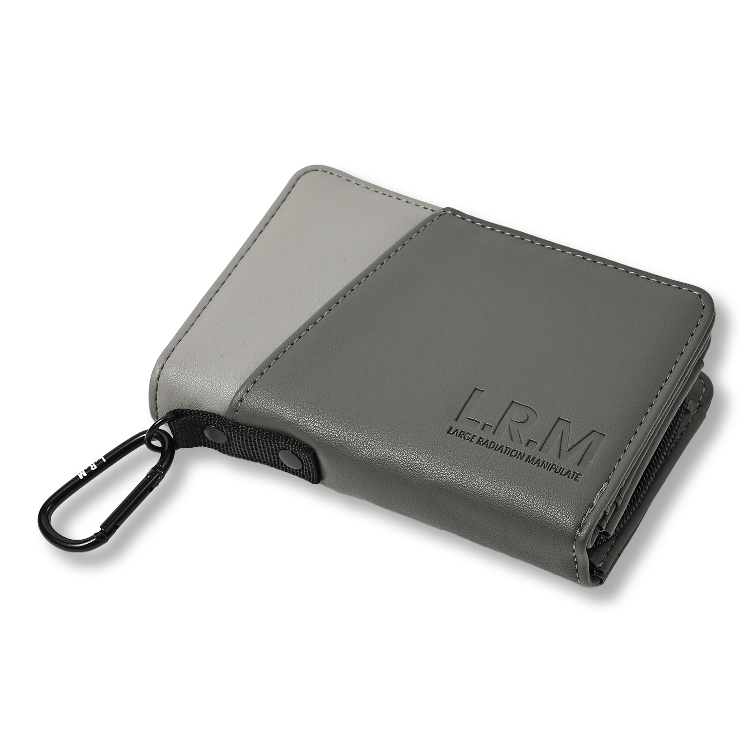 財布 メンズ 二つ折り コンパクト レザー 革 L字 ファスナー カラビナ