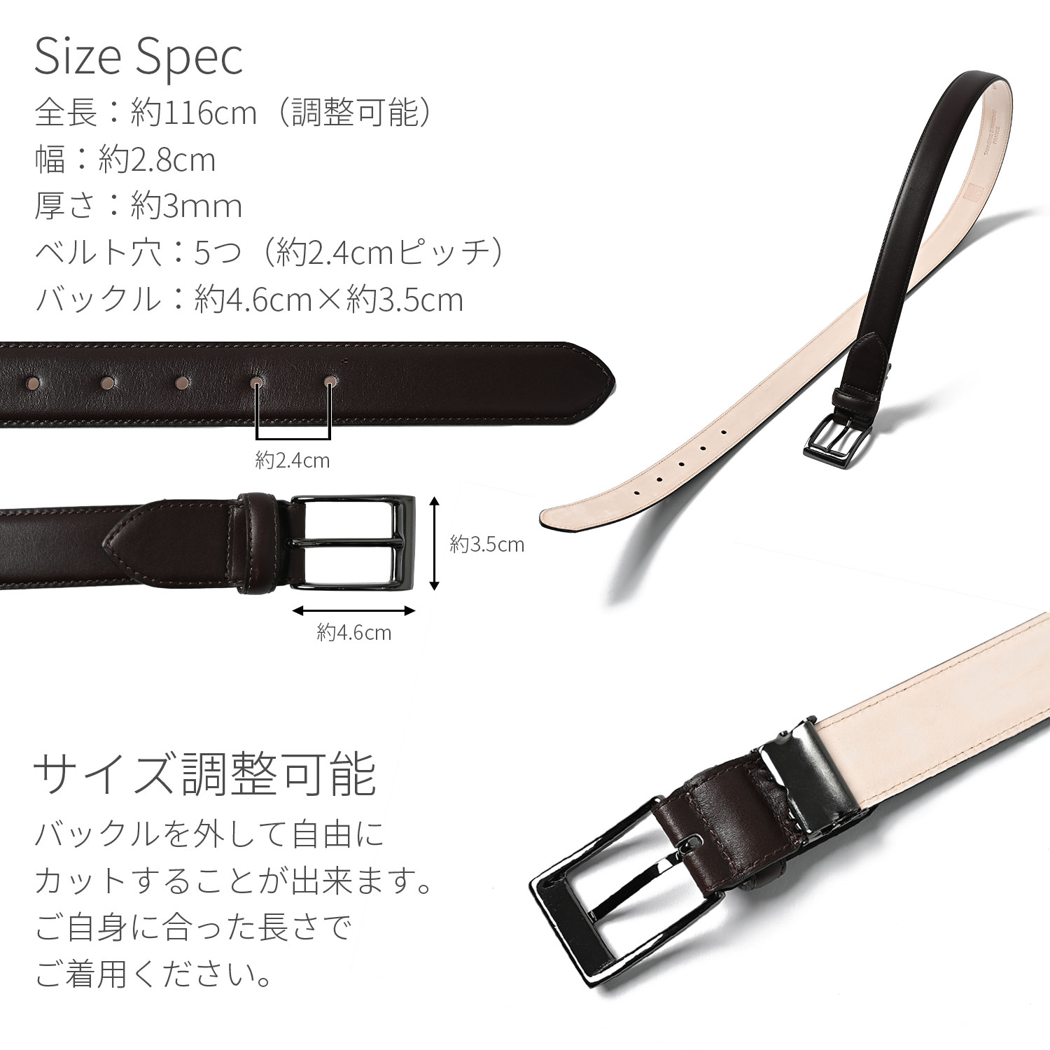 長沢ベルト工業 カーフレザー ベルト メンズ 本革 ビジネス カジュアル