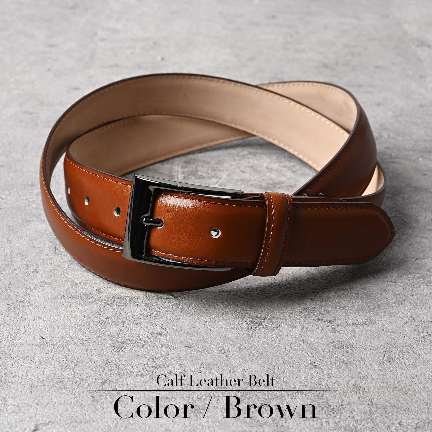 長沢ベルト工業 カーフレザー ベルト メンズ 本革 ビジネス カジュアル  