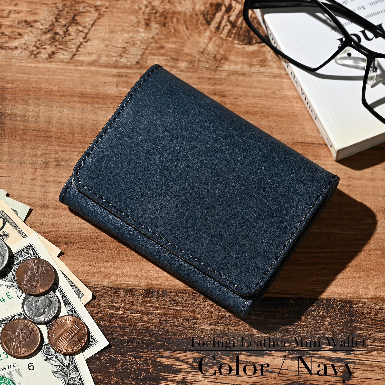 栃木レザー 二つ折り 財布 メンズ レディース ミニ財布 本革 革