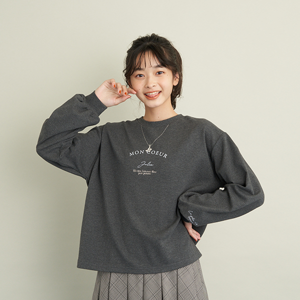 専用　新品タグ付ポンポネットジュニア　ネックレスロゴトップス　150㎝ ネックレスロゴトップス(M(150) 黒): ジュニア - ナルミヤ