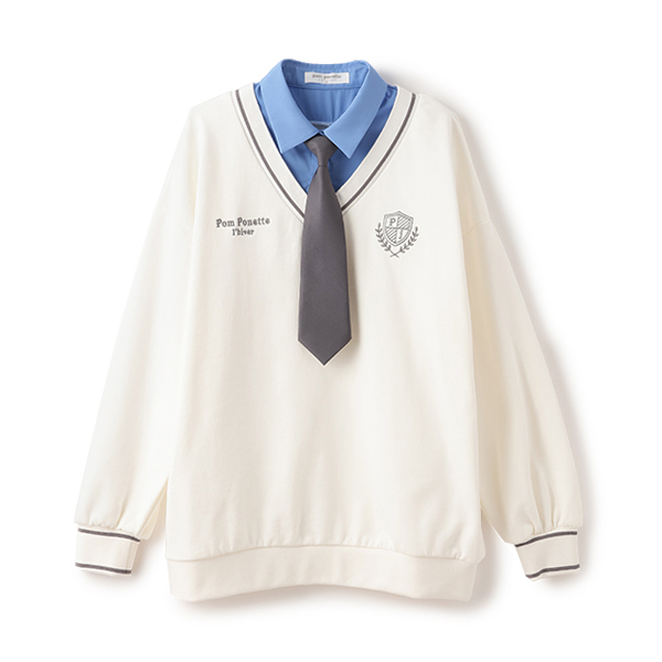 pom ponette junior（ポンポネット ジュニア） ネクタイつき裏毛