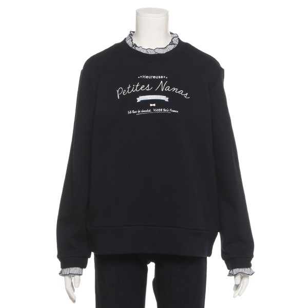 スポーティ ポンポネットジュニア Pom ナルミヤオンラインpaypayモール店 通販 Paypayモール Ponette Junior 裏毛 衿袖フリルつきトレーナー トレーナー Balochistan Gov Pk