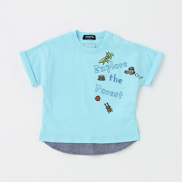 クレードスコープ　Tシャツ9枚セット　130 kladskap（クレードスコープ） 虫刺しゅう裾レイヤード風半袖Tシャツ