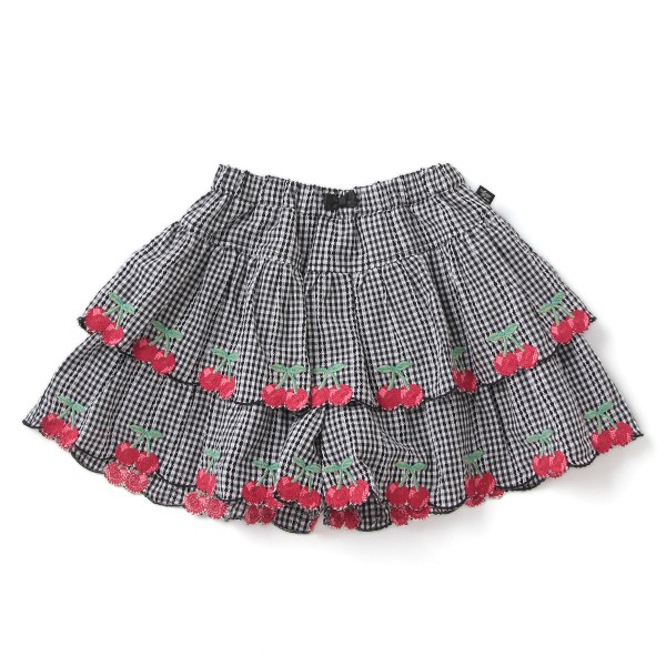 限定30%OFF メゾピアノ(mezzo - 通販 - PayPayモール piano)チェリー刺しゅう2段フリルキュロットスカート' ナルミヤオンラインPAYPAYモール店 最安値即納