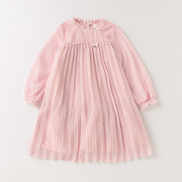 mezzo piano メゾピアノ(mezzo piano)シフォンドットプリーツ