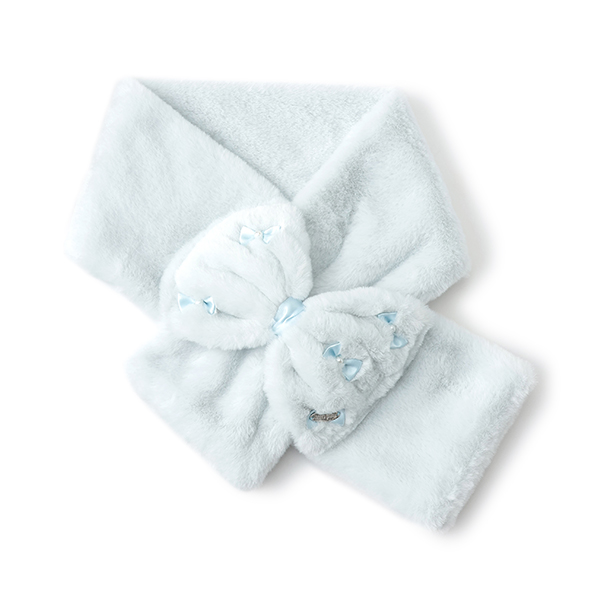 mezzo piano メゾピアノ(mezzo piano)リボン フェイクファー マフラー