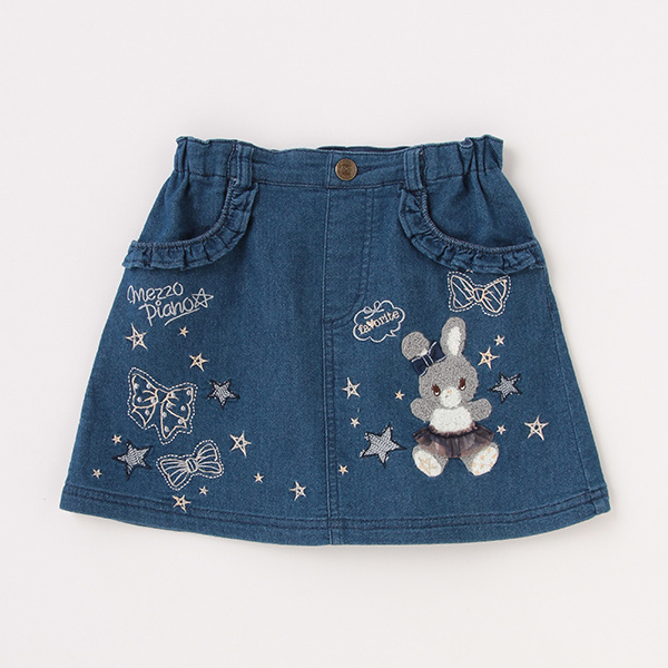 新品　mezzo piano   メゾピアノ　デニムプリーツスカート mezzo piano メゾピアノ(mezzo piano)☆ デニム後プリーツスカート