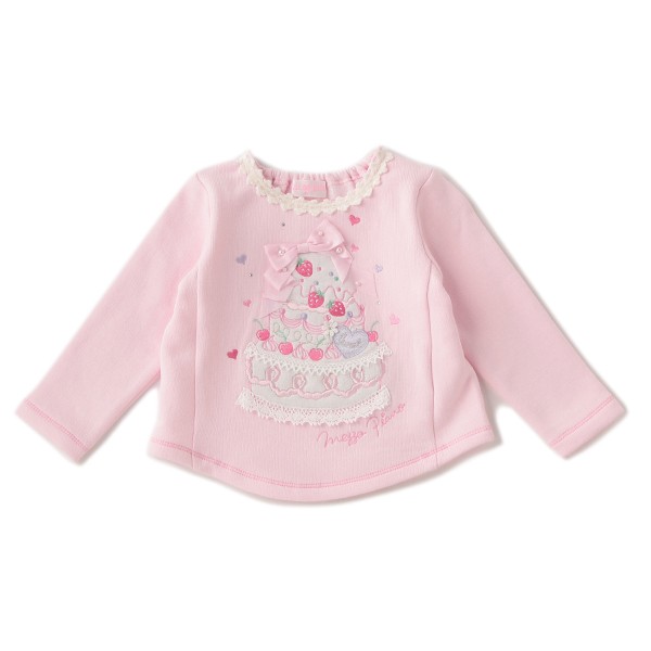 mezzo piano メゾピアノ(mezzo piano)裏起毛 ハッピーケーキデザイン