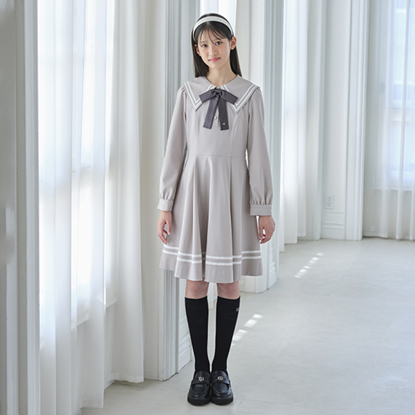 mezzo piano junior 長袖ワンピース mezzo piano Junior メゾピアノジュニア(mezzo junior)レース