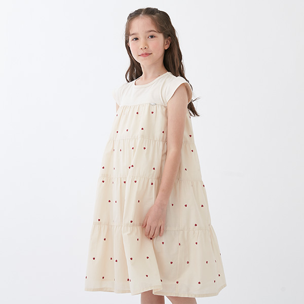 シュナ　プティマインワンピース 花柄チュールワンピセット(S(80-90) ピンク): キッズ - ナルミヤ