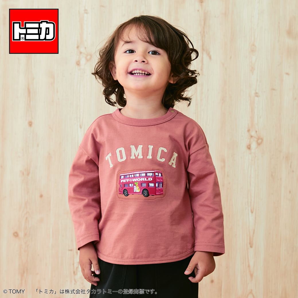 petit main プティマイン(petit main)【TOMICA】アップリケ長袖T【O_40