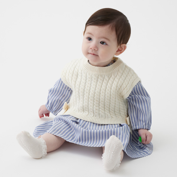 petit main プティマイン(petit main)ニットベストつきワンピース