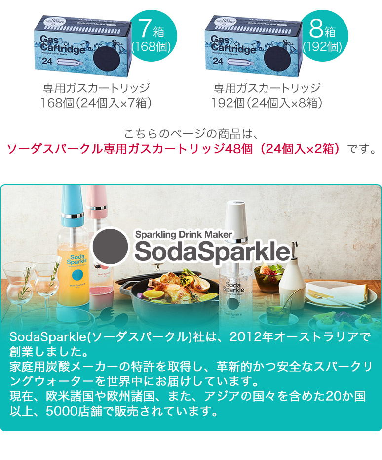 SodaSparkle ソーダスパークル 専用 ガスカートリッジ 純正品 48回分