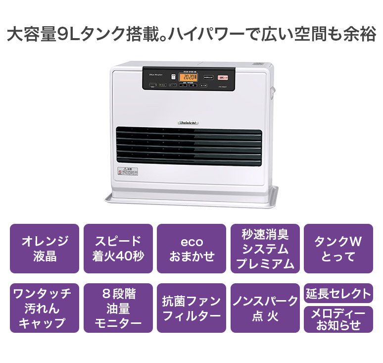 ブルーヒーター 3年保証 速暖 石油ファンヒーター NDXタイプ 木造 19畳