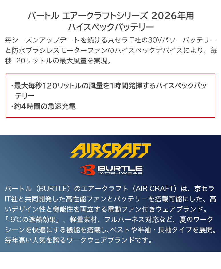 バートル BURTLE AC10 マットブラック 2026年 リチウムイオン