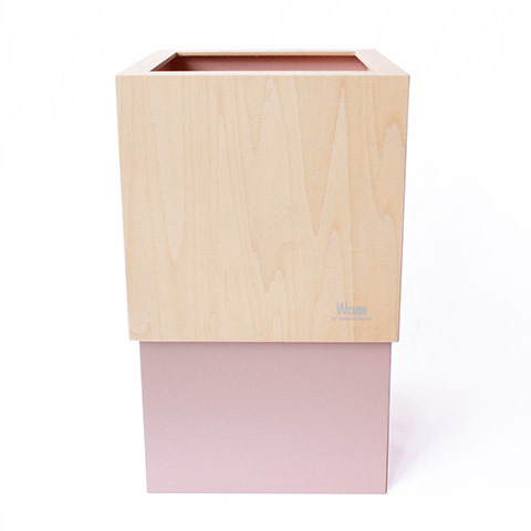 W CUBE ダブルキューブ 袋が見えないカバー付き 木製 ごみ箱