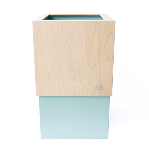 W CUBE ダブルキューブ 袋が見えないカバー付き 木製 ごみ箱