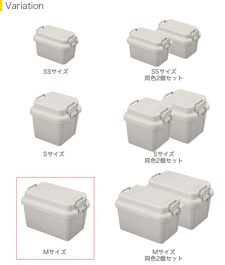 ふた付き コンテナ 収納ボックス VARIOUS BOAT ベリアスボート Mサイズ