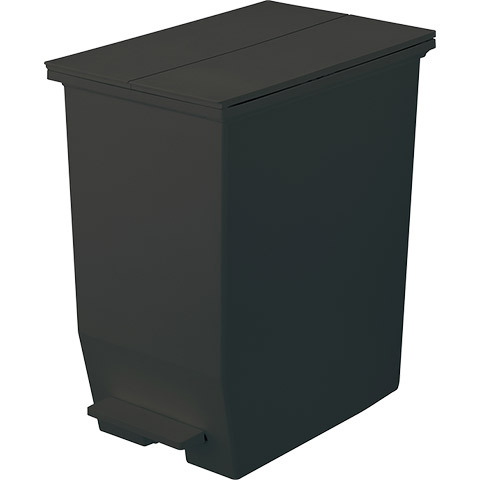 SOLOW ペダルオープンツイン 45L ゴミ箱 両開き ペダルペール ブラック