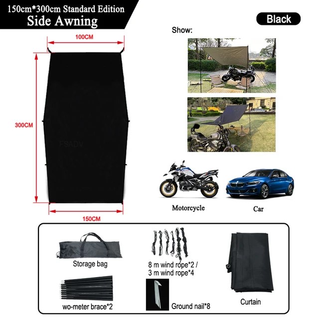 並行輸入品 バイク 防水防水 テント屋外キャンプキャノピー300x150cm x 2m カスタムパーツ 部品 アクセサリーの画像