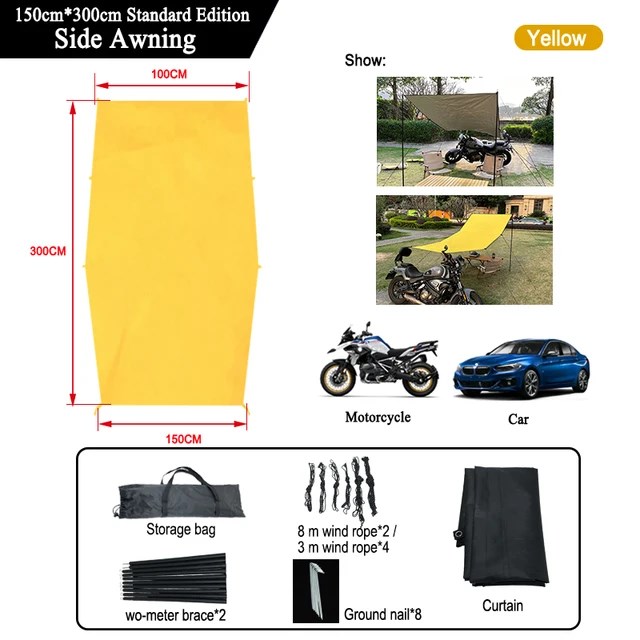 並行輸入品 バイク 防水防水 テント屋外キャンプキャノピー300x150cm x 2m カスタムパーツ 部品 アクセサリーの画像