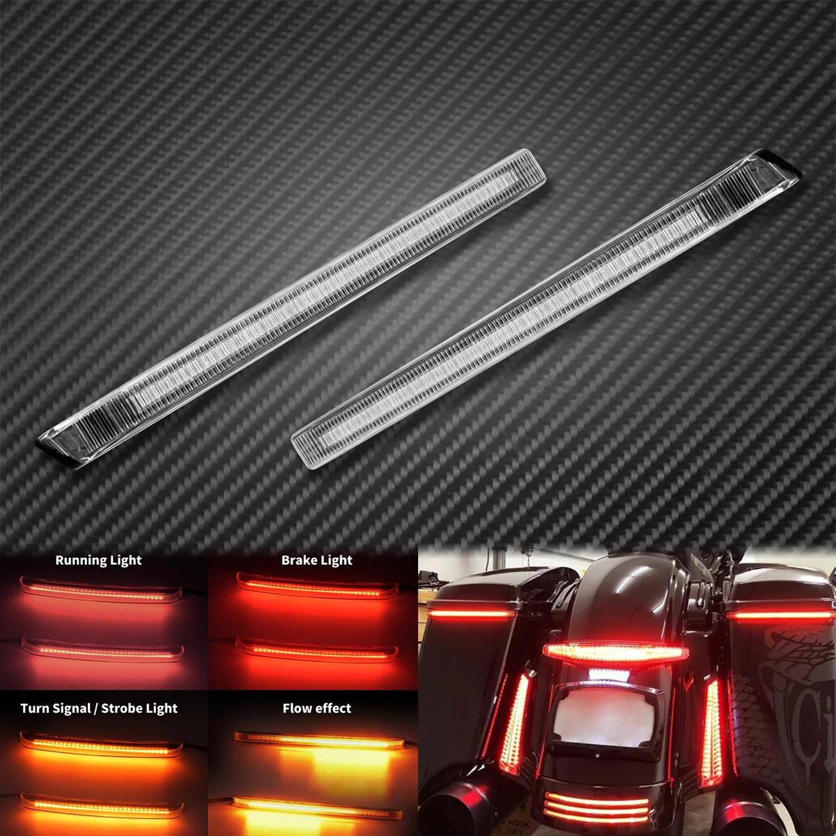 並行輸入品 バイク ブレーキ 二輪 回転ledフラッシュライトウィンカーインジケーターハーレー ツーリングロードelectra glide covoの画像