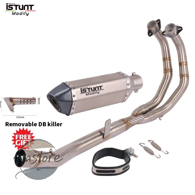 並行輸入品 バイク フロント マフラー カスタム フルシステム 排気エスケープ モト リンクパイプ スリップオン cbr400r cb400x 2013 2014 2015 部品の画像