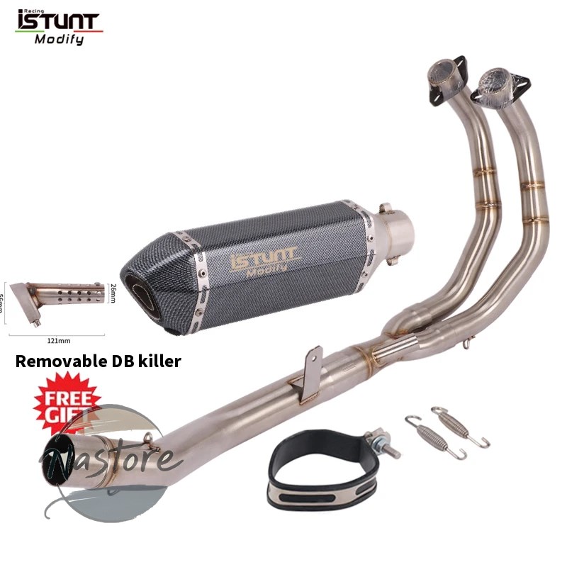並行輸入品 バイク フロント マフラー カスタム フルシステム 排気エスケープ モト リンクパイプ スリップオン cbr400r cb400x 2013 2014 2015 部品の画像