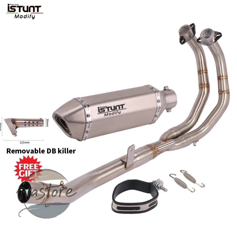 並行輸入品 バイク フロント マフラー カスタム フルシステム 排気エスケープ モト リンクパイプ スリップオン cbr400r cb400x 2013 2014 2015 部品の画像