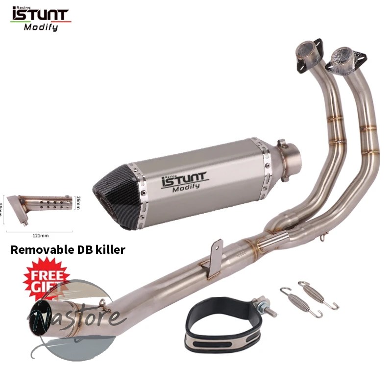 並行輸入品 バイク フロント マフラー カスタム フルシステム 排気エスケープ モト リンクパイプ スリップオン cbr400r cb400x 2013 2014 2015 部品の画像