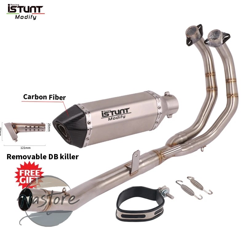 並行輸入品 バイク フロント マフラー カスタム フルシステム 排気エスケープ モト リンクパイプ スリップオン cbr400r cb400x 2013 2014 2015 部品の画像