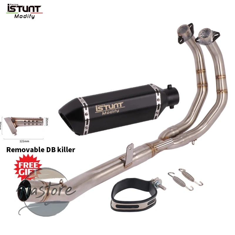 並行輸入品 バイク フロント マフラー カスタム フルシステム 排気エスケープ モト リンクパイプ スリップオン cbr400r cb400x 2013 2014 2015 部品の画像
