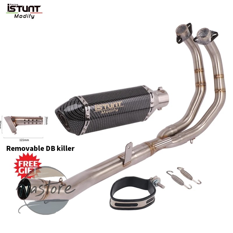 並行輸入品 バイク フロント マフラー カスタム フルシステム 排気エスケープ モト リンクパイプ スリップオン cbr400r cb400x 2013 2014 2015 部品の画像