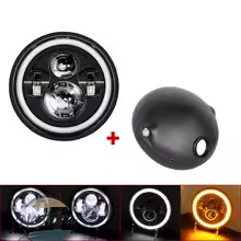 並行輸入品 ホンダ honda バイク ヘッドライト ヘッド ライト ラウンドled 7インチ ネスカフェレーサー 7.5インチ カスタムパーツ 部品 アクセサリー_4