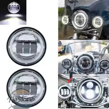 並行輸入品 バイク フォグランプ ヘッドライト クロームペア4.5インチ4 1 カスタムパーツ 部品 アクセサリー_5