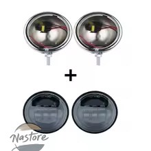 並行輸入品 バイク フォグランプ ヘッドライト クロームペア4.5インチ4 1 カスタムパーツ 部品 アクセサリー_7