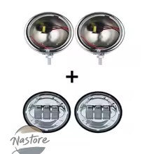 並行輸入品 バイク フォグランプ ヘッドライト クロームペア4.5インチ4 1 カスタムパーツ 部品 アクセサリー_9