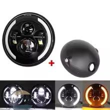 並行輸入品 バイク ヘッドライト ヘッド ライト 7インチ led drl ランプトライアンフカワサキ カワサキ 7.5 インチランプハウジング カスタムパーツ 部品_6