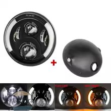 並行輸入品 バイク ヘッドライト ヘッド ライト 7インチ led drl ランプトライアンフカワサキ カワサキ 7.5 インチランプハウジング カスタムパーツ 部品_2