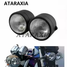 並行輸入品 h4 バイク ヘッドライト カスタム ヘッド ライト ツイン ダブルデュアルランプハーレー ソフテイルダイナファットボーイ カスタムパーツ 部品_2