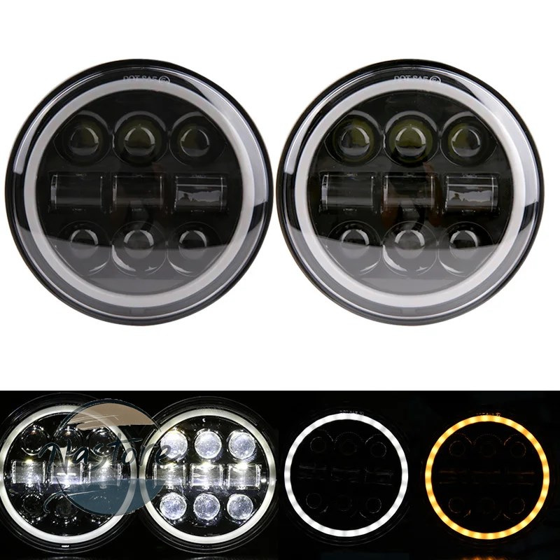 並行輸入品 ヘッド ヘッドライト ライト 2x 5.75インチ led ハイ/ロービーム ハロー スピードトリプル \u0026 ストリートトリプル サンダー 5 3/4インチ_9